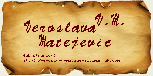 Veroslava Matejević vizit kartica